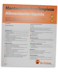 Wartungstafel E: Flüssigfütterung